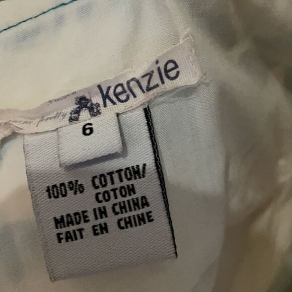 Kenzie Lined Turquoise Floral Summer Dress Sz 6 - Picture 7 of 7